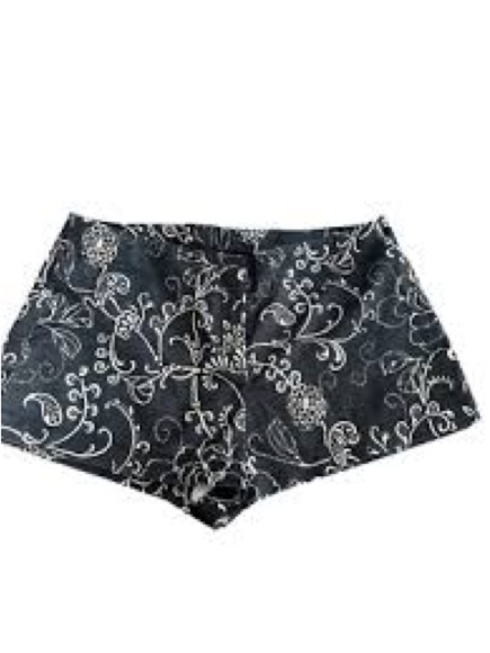 Express Navy Blue Shorts with White Floral Scroll Print Sz. 8
